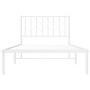 Estructura de cama de metal con cabecero blanco 100x190 cm de , Camas y somieres - Ref: Foro24-374480, Precio: 63,59 €, Descu...
