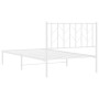 Estructura de cama de metal con cabecero blanco 100x190 cm de , Camas y somieres - Ref: Foro24-374480, Precio: 63,59 €, Descu...