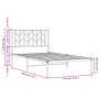 Estructura de cama de metal con cabecero blanco 100x190 cm de , Camas y somieres - Ref: Foro24-374480, Precio: 63,59 €, Descu...
