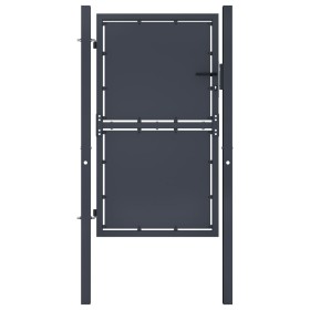 Puerta de jardín de acero gris antracita 100x150 cm de vidaXL, Puertas de jardín - Ref: Foro24-144520, Precio: 241,47 €, Desc...