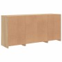 Aparador con luces LED roble Sonoma 142,5x37x67 cm de , Aparadores - Ref: Foro24-3209088, Precio: 180,92 €, Descuento: %