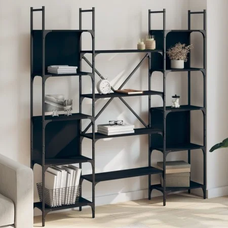Estantería madera de ingeniería negra 155,5x24x166,5 cm de , Librerías y estanterías - Ref: Foro24-838858, Precio: 100,33 €, ...