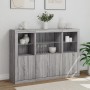 Aparador con luz LED 3 pzas madera de ingeniería gris Sonoma de , Aparadores - Ref: Foro24-3209112, Precio: 232,19 €, Descuen...