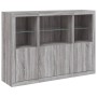 Aparador con luz LED 3 pzas madera de ingeniería gris Sonoma de , Aparadores - Ref: Foro24-3209112, Precio: 232,19 €, Descuen...