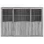 Aparador con luz LED 3 pzas madera de ingeniería gris Sonoma de , Aparadores - Ref: Foro24-3209112, Precio: 232,19 €, Descuen...