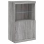 Aparador con luz LED 3 pzas madera de ingeniería gris Sonoma de , Aparadores - Ref: Foro24-3209112, Precio: 232,19 €, Descuen...