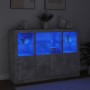 Aparador con luz LED 3 pzas madera de ingeniería gris hormigón de , Aparadores - Ref: Foro24-3209110, Precio: 217,21 €, Descu...