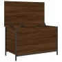 Banco almacenaje madera ingeniería marrón roble 80x42,5x50 cm de , Bancos para recibidores y almacenamiento - Ref: Foro24-839...
