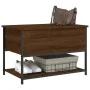 Oak brown engineered wood storage bench 70x42.5x47 cm by , Benches for halls and storage - Ref: Foro24-839022, Price: 55,21 €...
