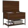 Oak brown engineered wood storage bench 70x42.5x47 cm by , Benches for halls and storage - Ref: Foro24-839022, Price: 55,21 €...