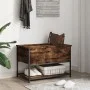 Engineered wood storage bench smoked oak 70x42.5x47 cm by , Benches for halls and storage - Ref: Foro24-839020, Price: 53,47 ...