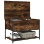 Engineered wood storage bench smoked oak 70x42.5x47 cm by , Benches for halls and storage - Ref: Foro24-839020, Price: 53,47 ...