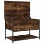 Engineered wood storage bench smoked oak 70x42.5x47 cm by , Benches for halls and storage - Ref: Foro24-839020, Price: 53,47 ...