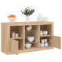 Aparador con luces LED roble Sonoma 123x37x67 cm de , Aparadores - Ref: Foro24-3209081, Precio: 175,27 €, Descuento: %