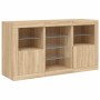 Aparador con luces LED roble Sonoma 123x37x67 cm de , Aparadores - Ref: Foro24-3209081, Precio: 175,27 €, Descuento: %