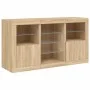 Aparador con luces LED roble Sonoma 123x37x67 cm de , Aparadores - Ref: Foro24-3209081, Precio: 171,09 €, Descuento: %