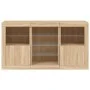Aparador con luces LED roble Sonoma 123x37x67 cm de , Aparadores - Ref: Foro24-3209081, Precio: 171,09 €, Descuento: %