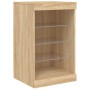 Aparador con luces LED roble Sonoma 123x37x67 cm de , Aparadores - Ref: Foro24-3209081, Precio: 175,27 €, Descuento: %