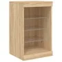 Aparador con luces LED roble Sonoma 123x37x67 cm de , Aparadores - Ref: Foro24-3209081, Precio: 171,09 €, Descuento: %