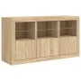 Aparador con luces LED roble Sonoma 123x37x67 cm de , Aparadores - Ref: Foro24-3209060, Precio: 167,69 €, Descuento: %