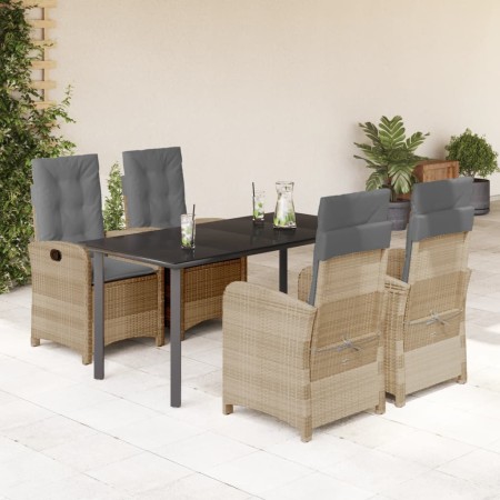 Set comedor de jardín 5 pzas con cojines ratán sintético beige en Conjuntos de jardín | Comprar online en Foru.es