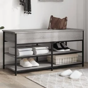 Sonoma graue Schuhbank aus Holzwerkstoff, 100 x 42,5 x 50 cm von , Bänke für Hallen und Lager - Ref: Foro24-839036, Preis: 77...