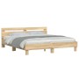 Cama con cabecero madera de ingeniería roble Sonoma 200x200 cm de , Camas y somieres - Ref: Foro24-3207394, Precio: 162,49 €,...