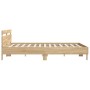 Estructura de cama cabecero y luces LED roble Sonoma 200x200 cm de , Camas y somieres - Ref: Foro24-3207520, Precio: 177,27 €...