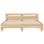 Estructura de cama cabecero y luces LED roble Sonoma 160x200 cm de , Camas y somieres - Ref: Foro24-3207534, Precio: 160,06 €...
