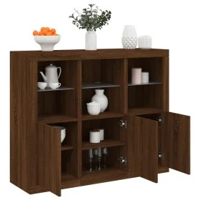 Sideboard mit LED-Licht 3-teilig, Holzwerkstoff Eiche braun von , Sideboards - Ref: Foro24-3209106, Preis: 208,11 €, Rabatt: %