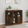 Aparador con luz LED 3 pzas madera de ingeniería roble ahumado de , Aparadores - Ref: Foro24-3209125, Precio: 200,15 €, Descu...