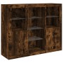 Aparador con luz LED 3 pzas madera de ingeniería roble ahumado de , Aparadores - Ref: Foro24-3209125, Precio: 200,15 €, Descu...