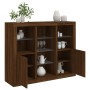 Aparador con luz LED 3 pzas madera de ingeniería marrón roble de , Aparadores - Ref: Foro24-3209127, Precio: 197,80 €, Descue...