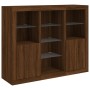 Aparador con luz LED 3 pzas madera de ingeniería marrón roble de , Aparadores - Ref: Foro24-3209127, Precio: 197,80 €, Descue...