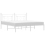Estructura de cama de metal con cabecero blanco 180x200 cm de , Camas y somieres - Ref: Foro24-374392, Precio: 106,75 €, Desc...