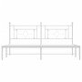 Estructura de cama de metal con cabecero blanco 180x200 cm de , Camas y somieres - Ref: Foro24-374392, Precio: 106,75 €, Desc...
