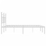 Estructura de cama de metal con cabecero blanco 180x200 cm de , Camas y somieres - Ref: Foro24-374392, Precio: 106,75 €, Desc...