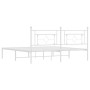 Estructura de cama de metal con cabecero blanco 180x200 cm de , Camas y somieres - Ref: Foro24-374392, Precio: 106,75 €, Desc...