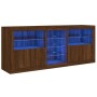 Aparador con luces LED roble marrón 162x37x67 cm de , Aparadores - Ref: Foro24-3209036, Precio: 210,10 €, Descuento: %