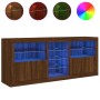 Aparador con luces LED roble marrón 162x37x67 cm de , Aparadores - Ref: Foro24-3209036, Precio: 210,10 €, Descuento: %