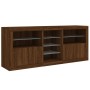 Aparador con luces LED roble marrón 162x37x67 cm de , Aparadores - Ref: Foro24-3209036, Precio: 210,10 €, Descuento: %