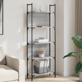 Librería de 5 estantes madera gris Sonoma 60,5x24x166,5 cm de , Librerías y estanterías - Ref: Foro24-838866, Precio: 52,47 €...