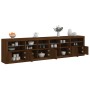 Aparador con luces LED roble marrón 283x37x67 cm de , Aparadores - Ref: Foro24-3209022, Precio: 321,01 €, Descuento: %