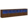 Aparador con luces LED roble marrón 283x37x67 cm de , Aparadores - Ref: Foro24-3209022, Precio: 313,92 €, Descuento: %