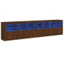 Aparador con luces LED roble marrón 283x37x67 cm de , Aparadores - Ref: Foro24-3209022, Precio: 321,01 €, Descuento: %