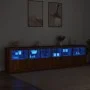 Aparador con luces LED roble marrón 283x37x67 cm de , Aparadores - Ref: Foro24-3209022, Precio: 313,92 €, Descuento: %