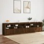 Aparador con luces LED roble marrón 283x37x67 cm de , Aparadores - Ref: Foro24-3209022, Precio: 313,92 €, Descuento: %