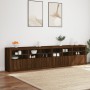 Aparador con luces LED roble marrón 283x37x67 cm de , Aparadores - Ref: Foro24-3209022, Precio: 321,01 €, Descuento: %
