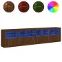 Aparador con luces LED roble marrón 283x37x67 cm de , Aparadores - Ref: Foro24-3209022, Precio: 313,92 €, Descuento: %