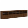 Aparador con luces LED roble marrón 283x37x67 cm de , Aparadores - Ref: Foro24-3209022, Precio: 321,01 €, Descuento: %
